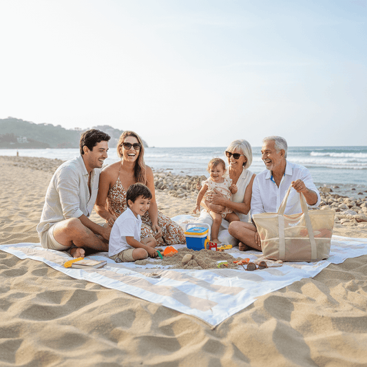 Mesh Beach Tote with Pull-out blanket
